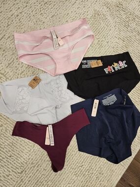 NEW PINK Victoria's Secret Lot Of 5 Panties